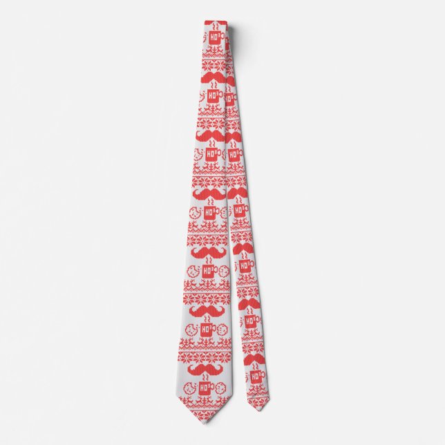 Santa's Stache Over Red Midnight Snack Neck Tie (Front)
