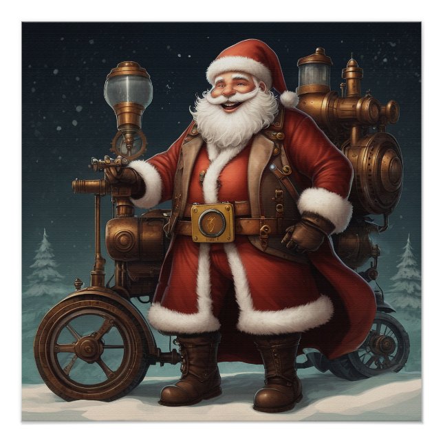 Santa's Steampunk Sleigh Poster (Front)