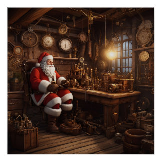 Santa's Steampunk Workshop Poster
