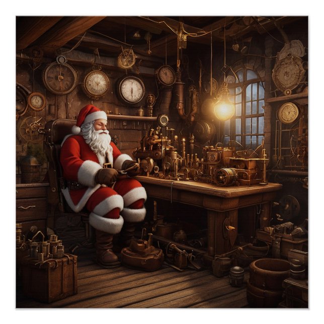 Santa's Steampunk Workshop Poster (Front)