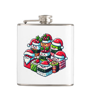 Santa's Sushi Delight - Festive Christmas Art Flask