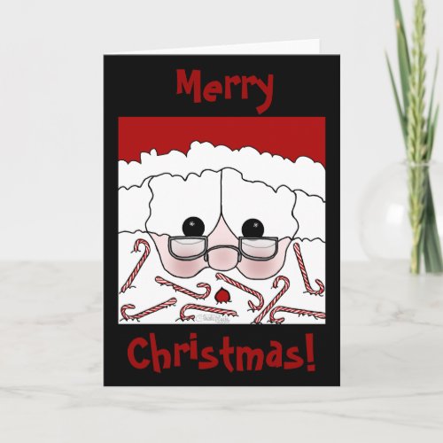 Santas Sweet Cheeks_Candy Cane Beard Holiday Card