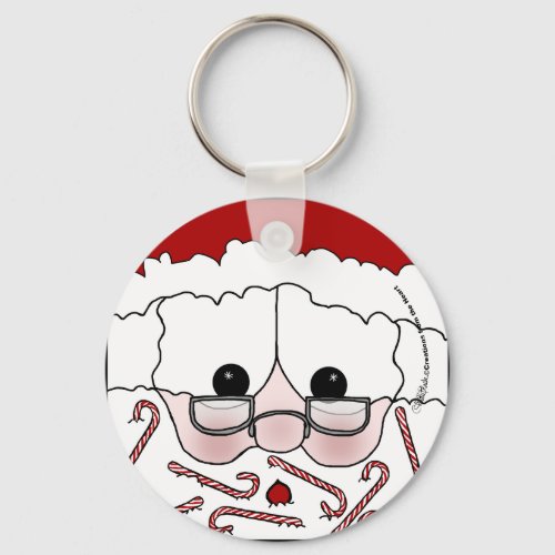 Santas Sweet Cheeks_Candy Cane Beard Keychain
