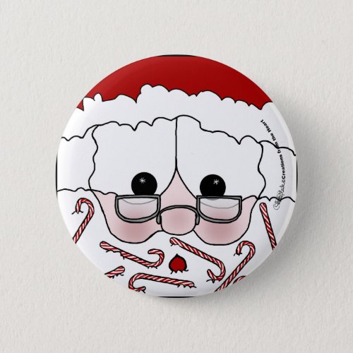 Santas Sweet Cheeks_Candy Cane Beard Pinback Button