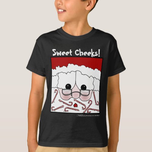 Santas Sweet Cheeks_Candy Cane Beard T_Shirt