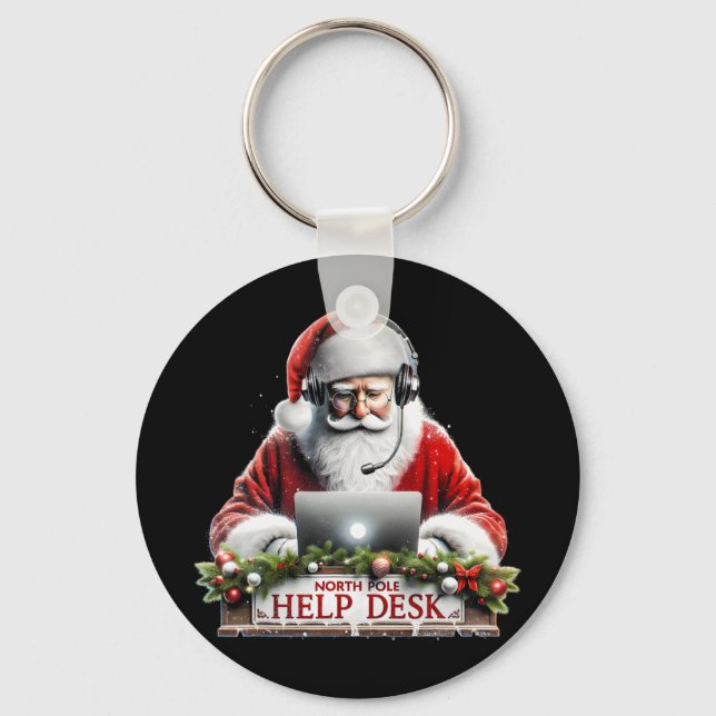 Santa's Tech Support Santa's North Pole Help Chris Keychain (Front)