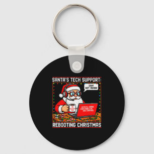 Santa's Tech Suprt_ Rebooting Christmas Funny Keychain