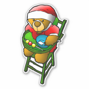 Santa's Teddy Bear Sticker