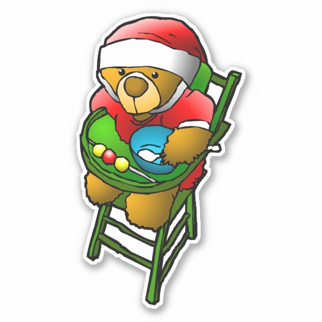 Santa's Teddy Bear Sticker (Front)