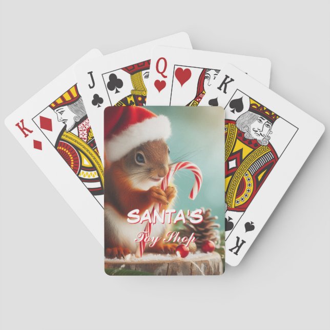 Santa's Toy Shop Playing Cards Customizable  (Back)
