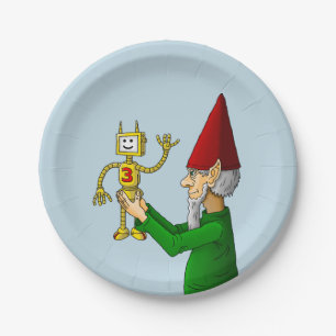 Santa's toymaker presents the new toy robot paper plates