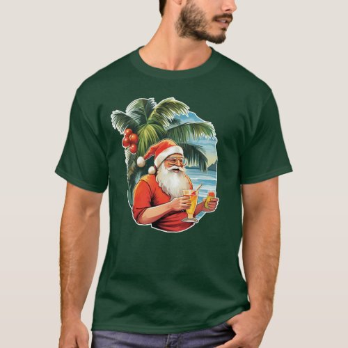 Santas Tropical Getaway T_Shirt