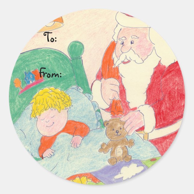 Santa's Visit gift tag stickers (Front)