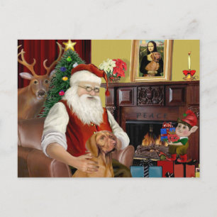 Santa's Vizsla Holiday Postcard