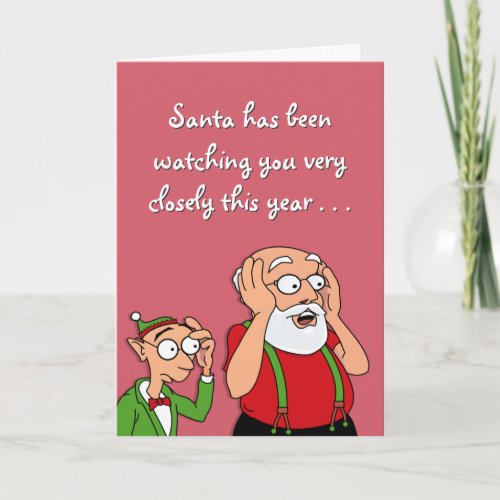 Santas Watching Holiday Card