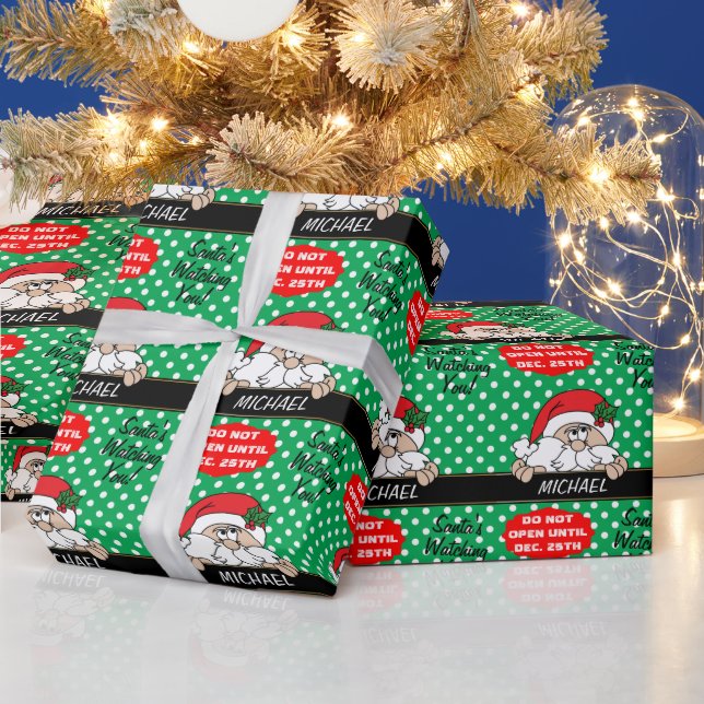 Santa's Watching You | Christmas Wrapping Paper (Holidays)