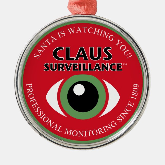 Santa's Watching You Metal Ornament (Front)