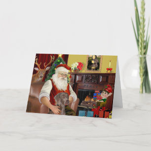 Santa's Weimaraner (N) Holiday Card