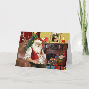 Santa's Welsh Corgi Puppy (Pemb) Holiday Card