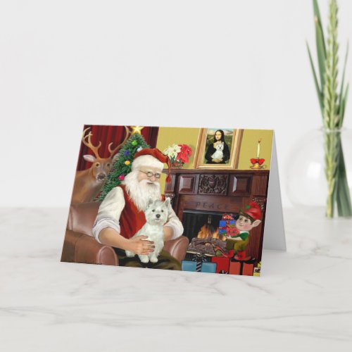 Santas West Highland Terrier 8 _ Santa Holiday Card