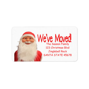 Santa's We've Moved Christmas label