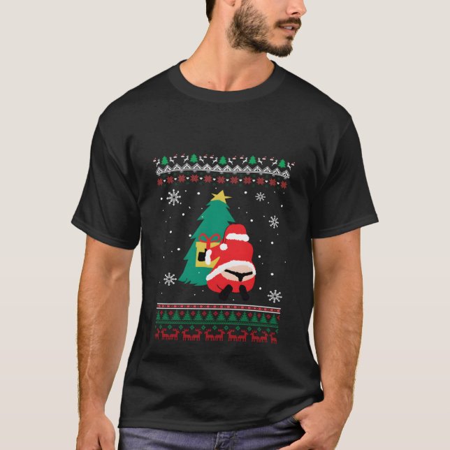 Santa'S Whale Tail Thongs Ugly T-Shirt (Front)