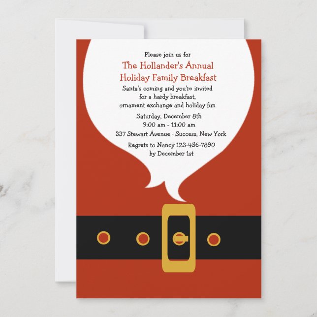 Santa's White Beard Invitation (Front)