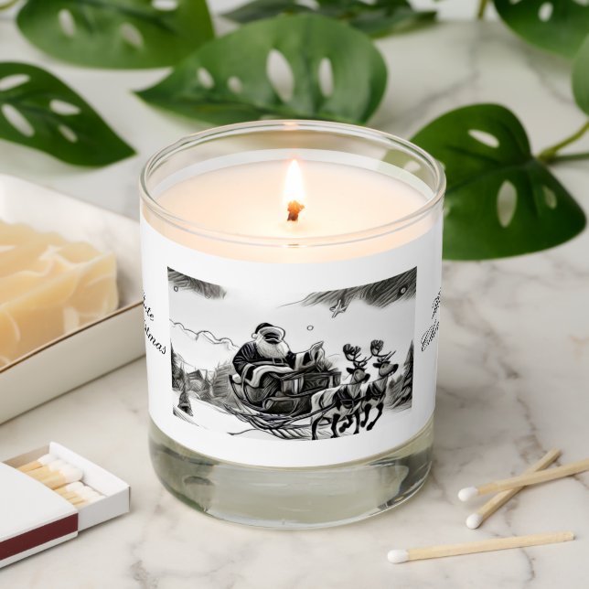 Santa's White Christmas Scented Jar Candle (Lit)
