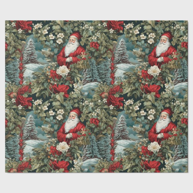 Santa's Winter Garden II Wrapping Paper (Seam)
