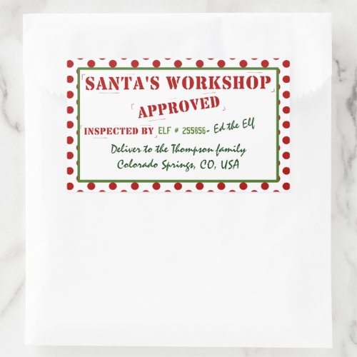 Santas Workshop Approved  Inspected Gift Tag
