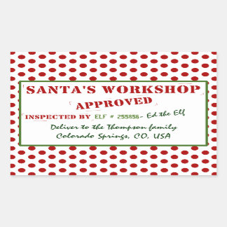 Santa's Workshop Approved & Inspected Gift Tag