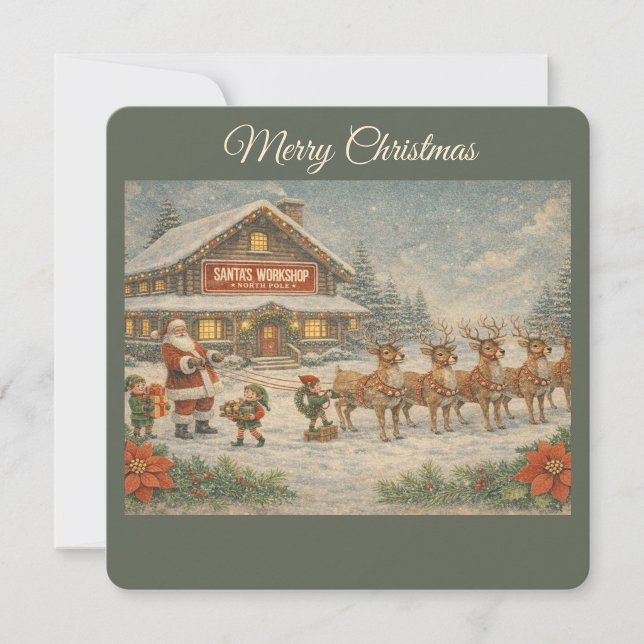 Santa's Workshop Christmas Card  ("Merry Christmas Card")