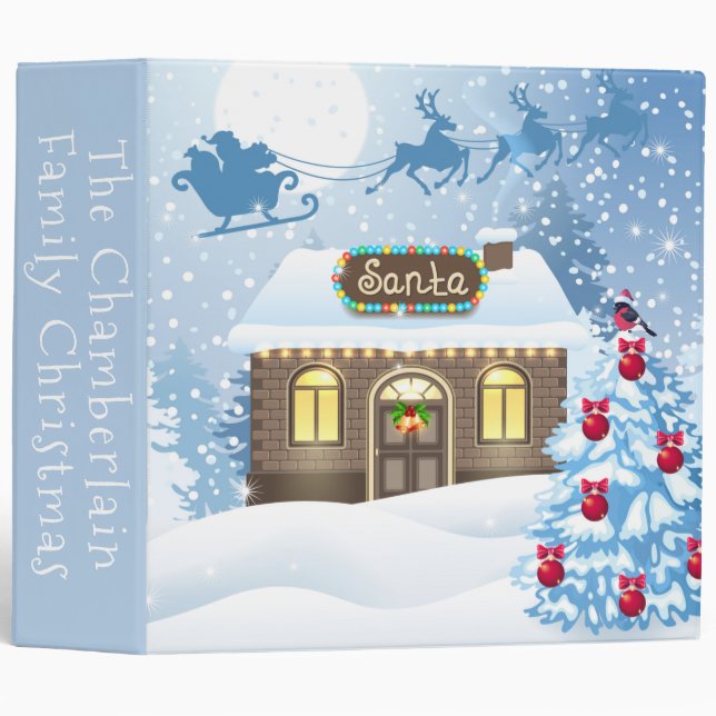Santas Workshop Christmas Family 3 Ring Binder (Front/Spine)