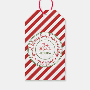 Santa's Workshop Christmas Name Gift Tags