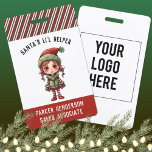 Santa's Workshop Christmas Party Name Tag Badge<br><div class="desc">Get into the festive spirit and spread holiday cheer at your upcoming company customer appreciation event with our Santa's Workshop-themed Name Badge! The front features an adorable elf graphic and a personalized touch with space for your name, making you Santa's L'il Helper for the day. On the back, you'll find...</div>