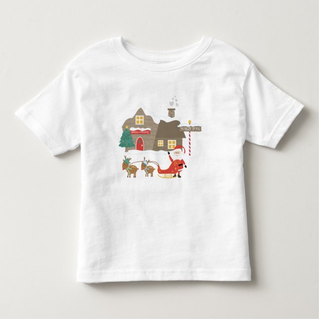 Santa's Workshop - Christmas Scene Toddler T-shirt (Front)