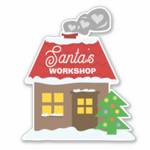 Santa's workshop Christmas vinyl sticker