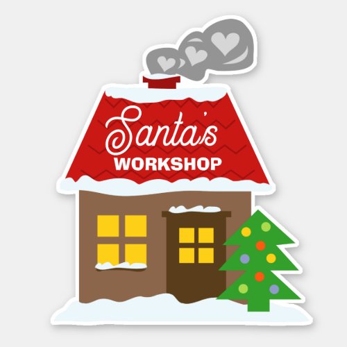 Santas workshop Christmas vinyl sticker