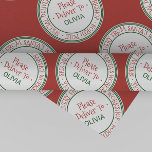 Santa's Workshop Christmas Wrapping Paper<br><div class="desc">This santa's workshop christmas wrapping paper is perfect for a kids holiday gift. The design features an official north pole seal with the words "special delivery from santa's workshop - north pole" in a festive red font. Personalize the wrapping paper with your child's name.</div>