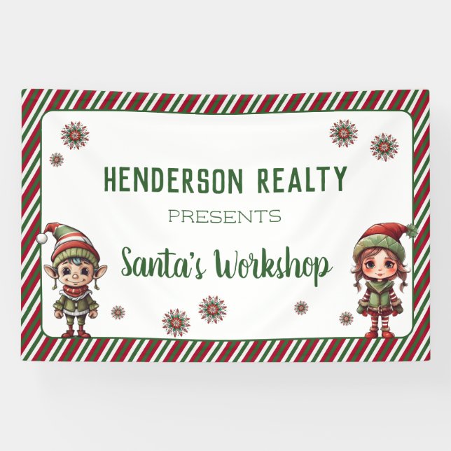 Santa's Workshop Company Holiday Party Banner (Horizontal)