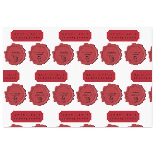 Santas Workshop Custom Name Christmas Stamp  Tissue Paper