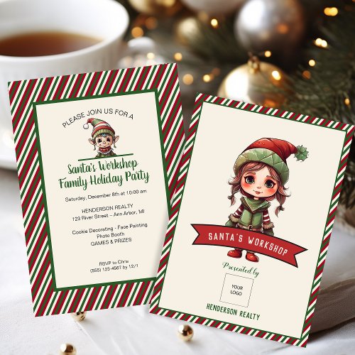 Santas Workshop Customer Christmas Holiday Party Invitation