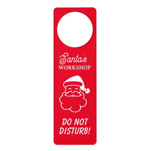Santas workshop do not disturb funny door hanger