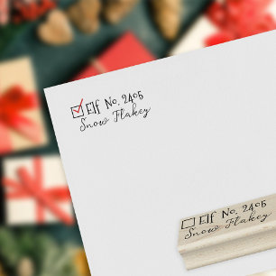 Santa's Workshop Elf Approval Rubber Stamp
