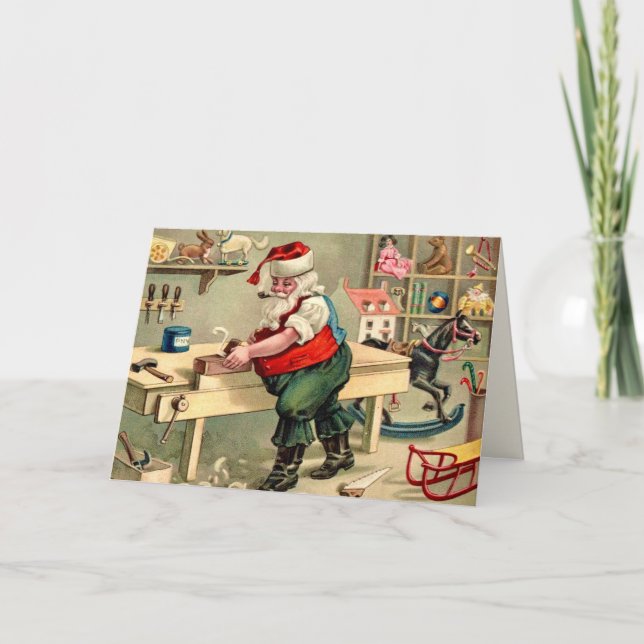 Santa's Workshop Folded Greeting Card (Front)