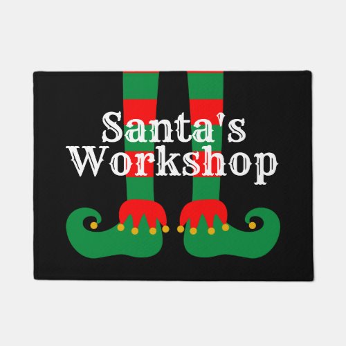 Santas Workshop funny elf feet Christmas welcome Doormat