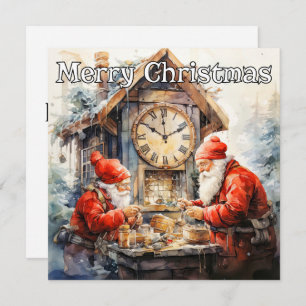 Santa's Workshop Happy Holidays Holiday Card