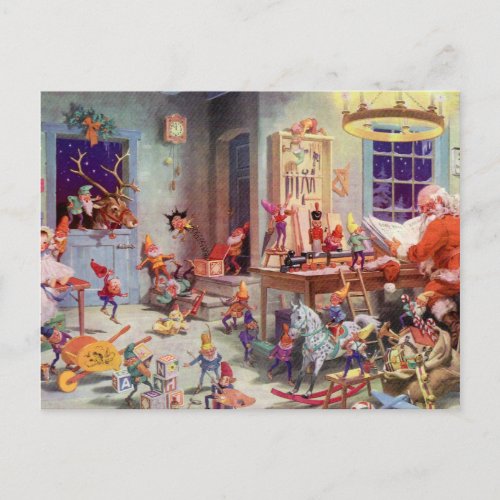 Santas Workshop Holiday Postcard