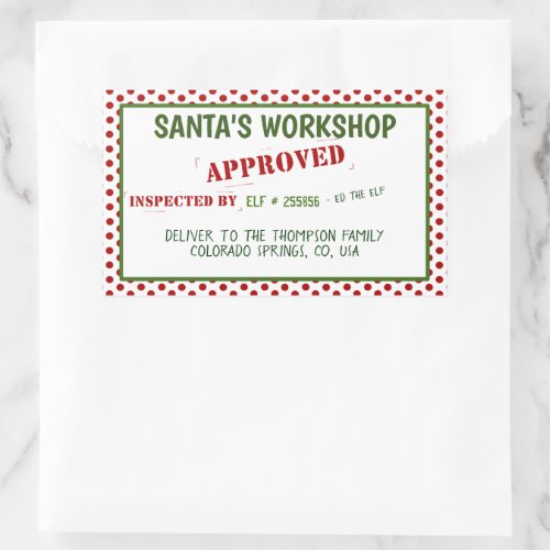 Santas Workshop Inspected And Approved Gift Tag