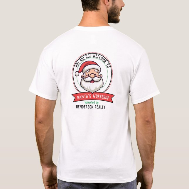 Santa's Workshop Little Helper Elf Personalized T-Shirt (Back)